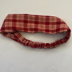 Brandy Melville red plaid headband